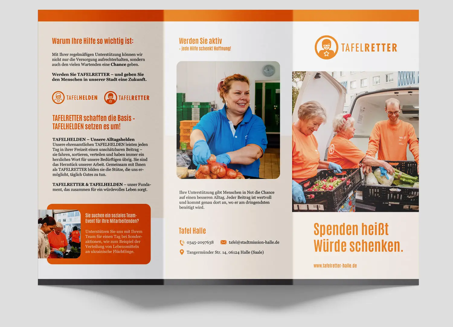 Tafelretter Flyer von außen