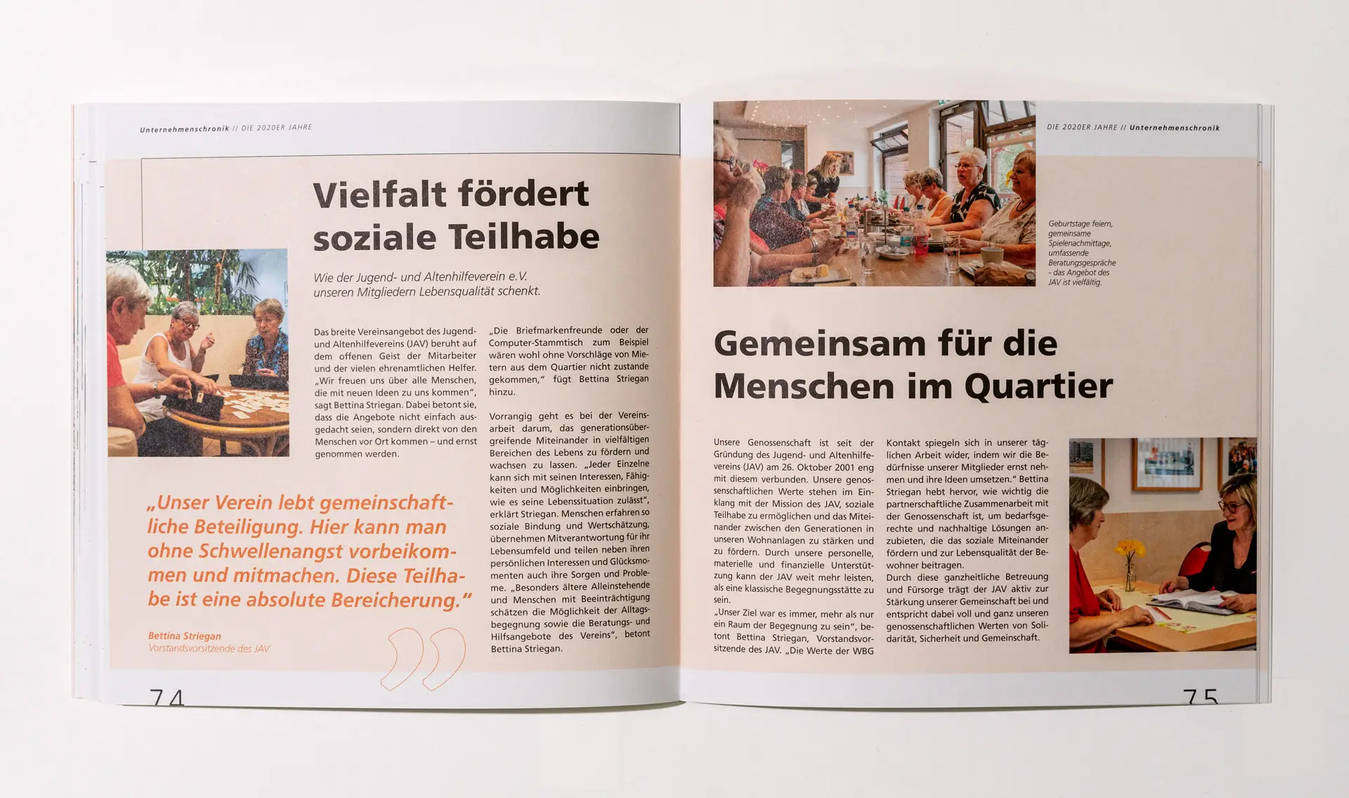 Innenseiten der WBG Kontakt Chronik 