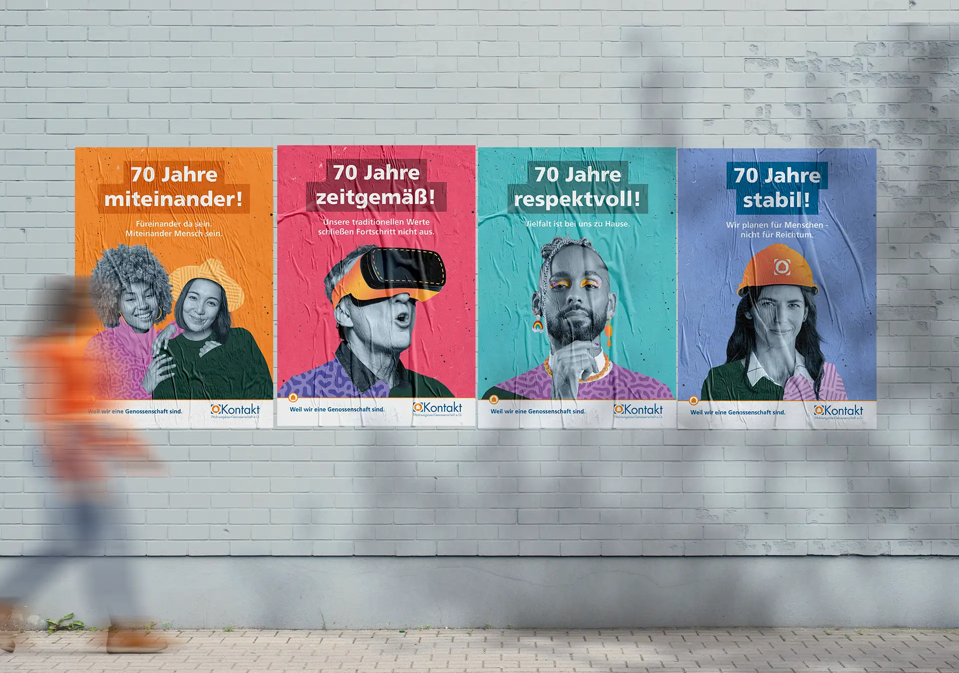 Vier Plakate mit allen Motiven der Imagekampagne